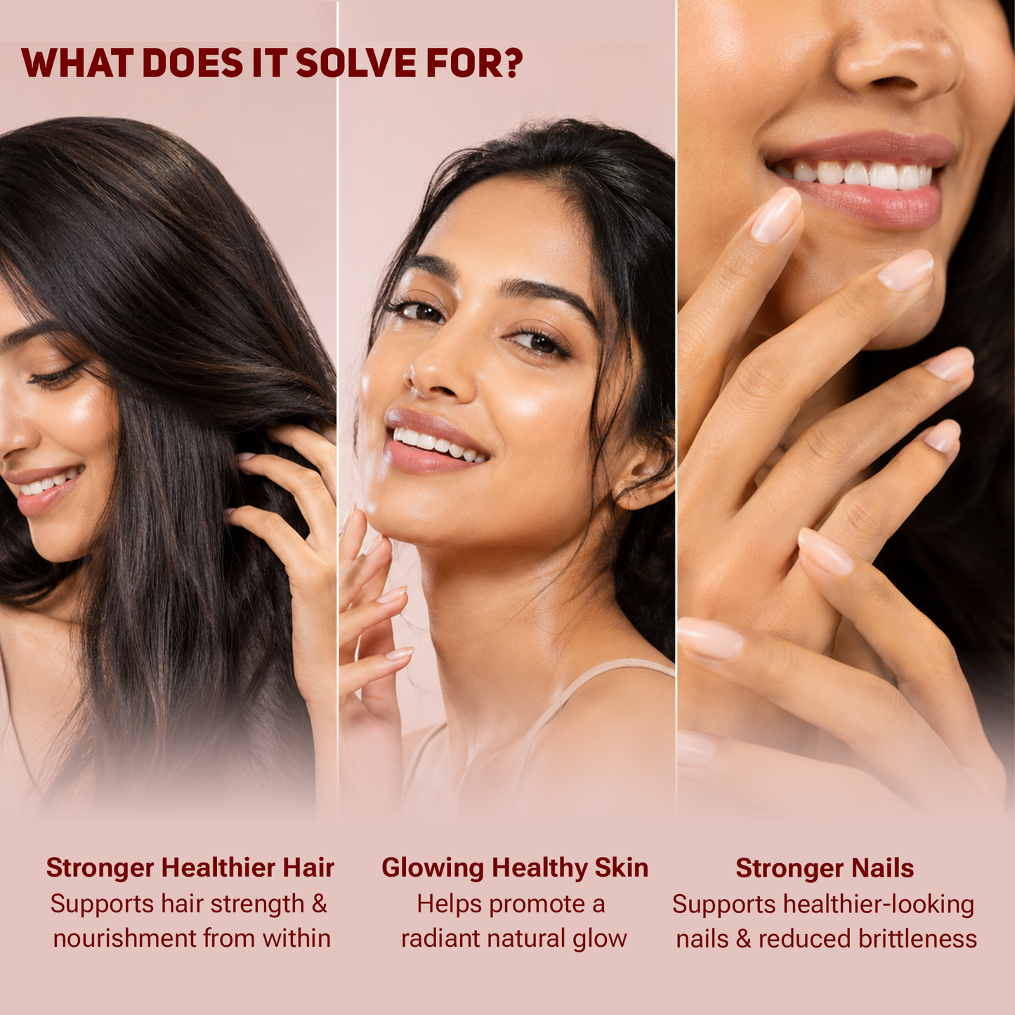 Kreenz Biotin Gummies for Hair, Skin & Nails | Strawberry Flavour | 60 Gummies